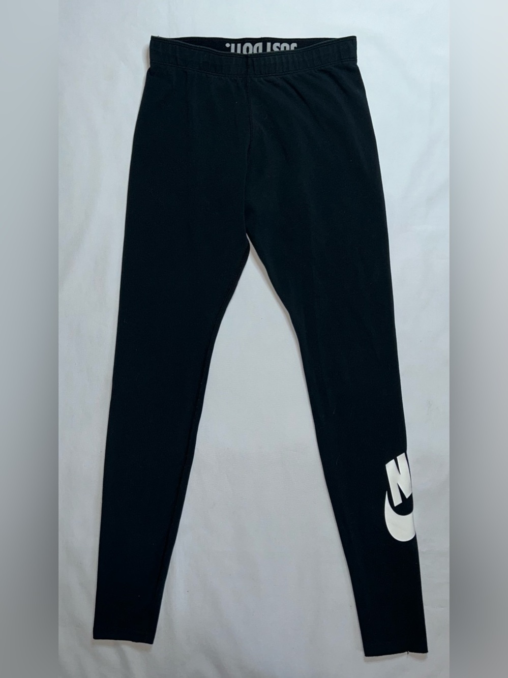 Nike Just Do It Black Logo Leggings Size Small Athletic Activewear Yoga Running